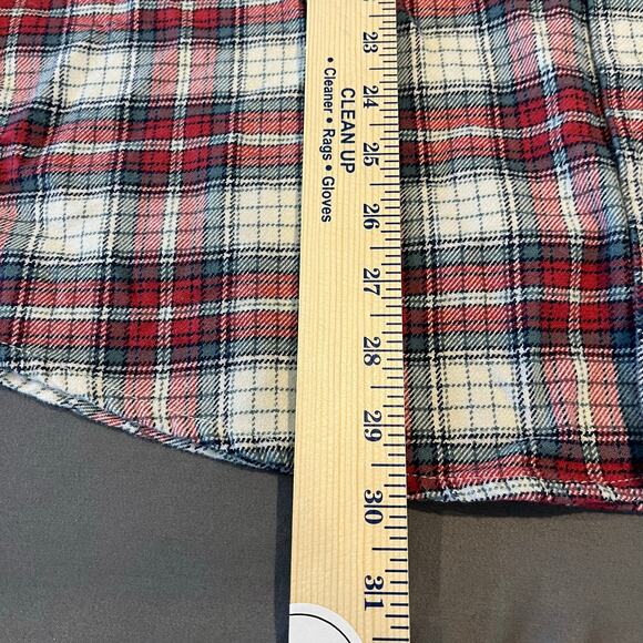 ORVIS Men's Perfect Classic Fit Flannel Plaid Shirt - Size L - Red White Gray - Picture 7 of 9